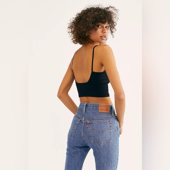 Free People Black Fitted Crop Tank Top - Picture 2 of 7